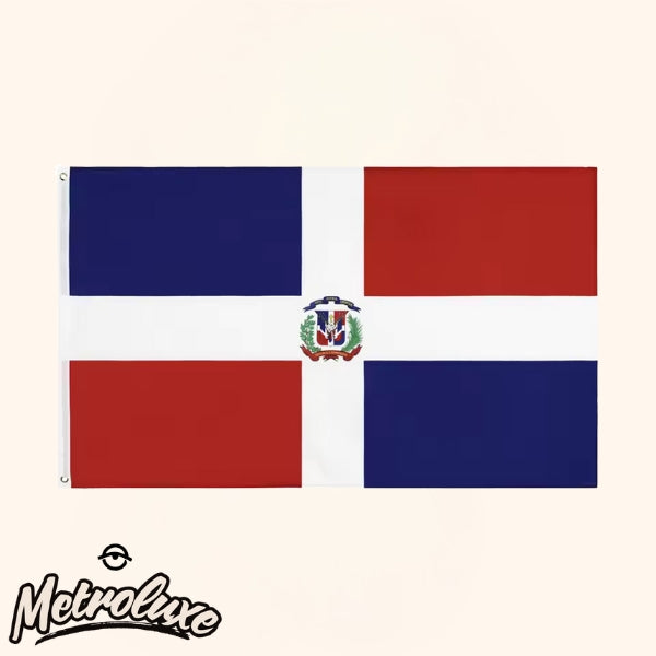 Bandera Nacional de Poliéster de República Dominicana - Decoración interior y exterior del hogar