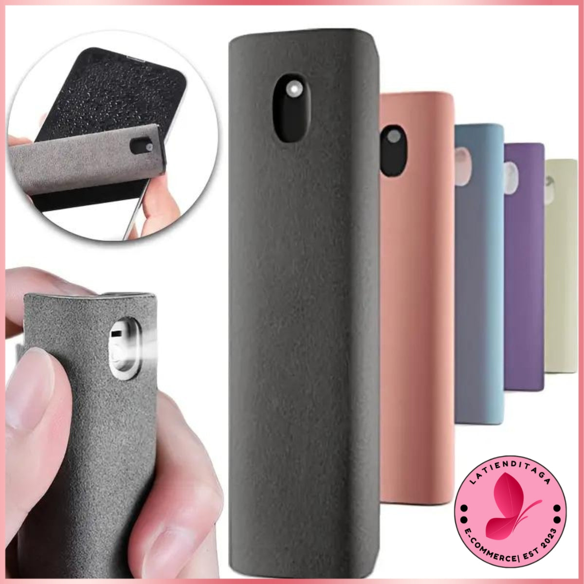 Kit de nettoyage d'écran 2 en 1 – Spray microfibre pour téléphones, tablettes et autres