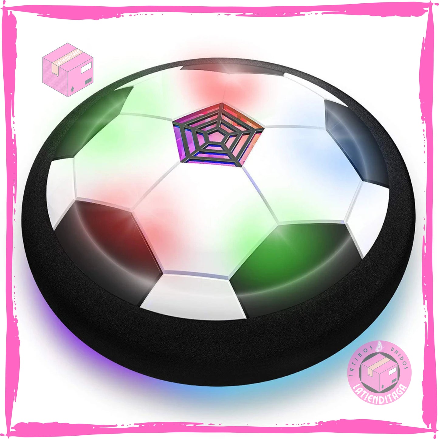 Balón de fútbol flotante con luz LED Air Power: juguete de espuma con parachoques, música, regalo para niños