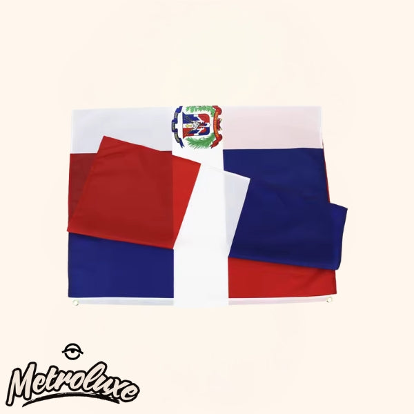 Bandera Nacional de Poliéster de República Dominicana - Decoración interior y exterior del hogar