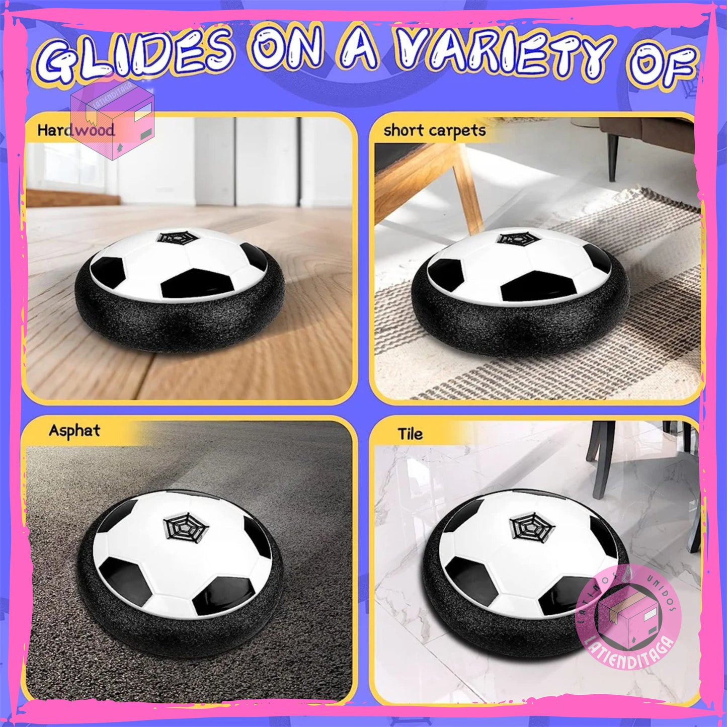 Balón de fútbol flotante con luz LED Air Power: juguete de espuma con parachoques, música, regalo para niños