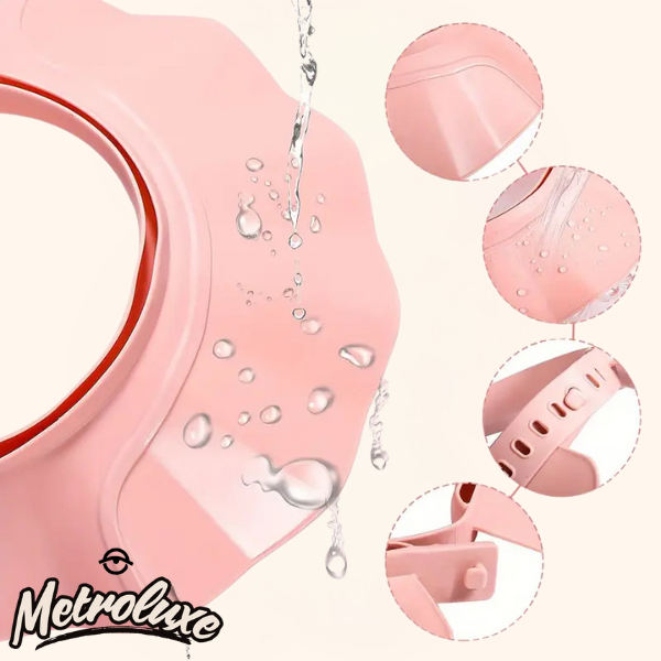 Gorro de ducha infantil ajustable, suave y resistente al agua: perfecto para bebés y niños.