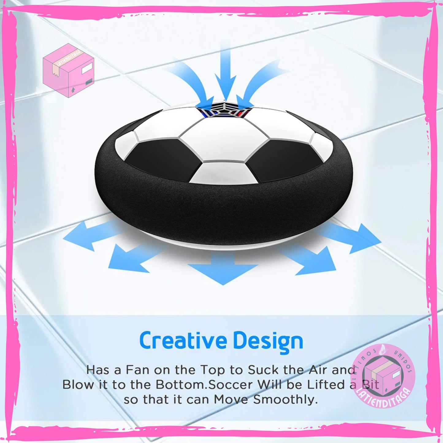 Balón de fútbol flotante con luz LED Air Power: juguete de espuma con parachoques, música, regalo para niños