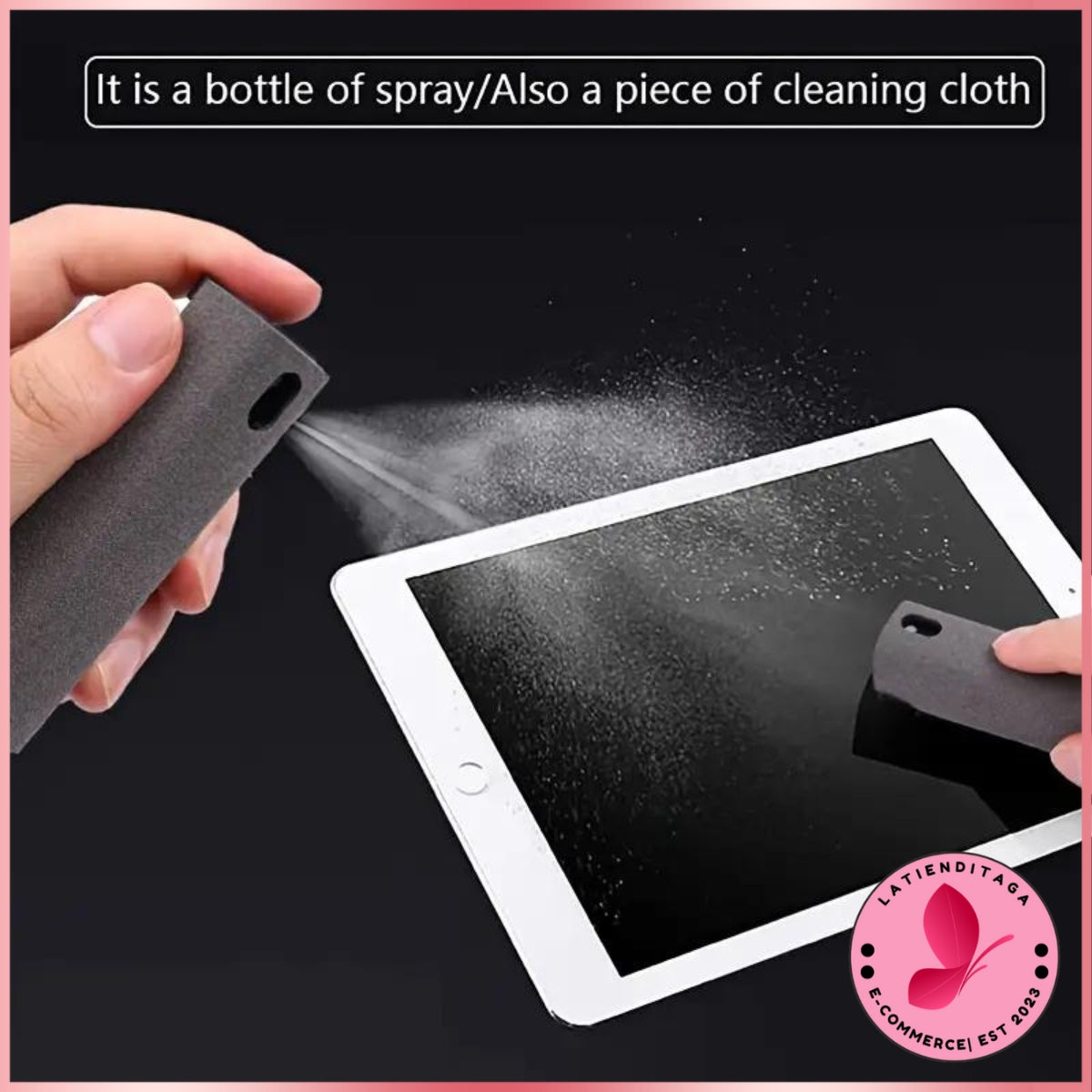 Kit de nettoyage d'écran 2 en 1 – Spray microfibre pour téléphones, tablettes et autres