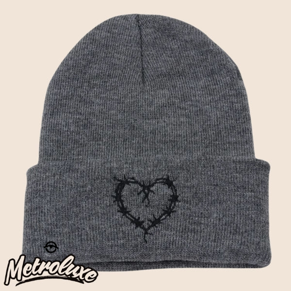 Karol G Winter Knit Beanie with Heart Design – Premium Unisex Cold-Weather Hat