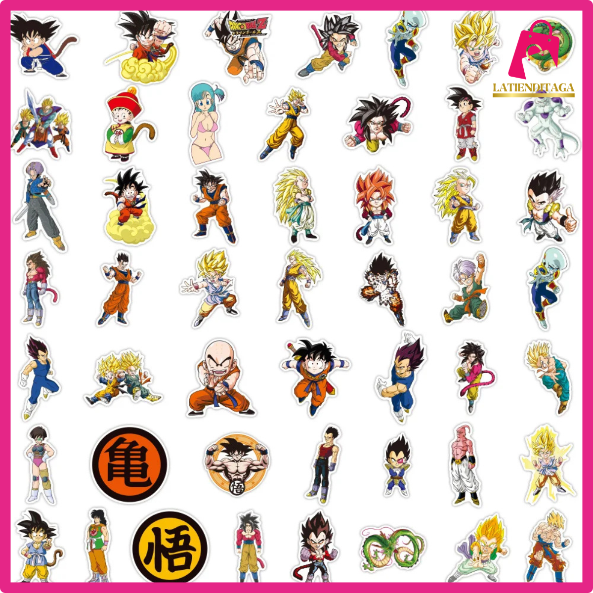 50 Uds. Drag * n Ball Son Goku pegatinas de grafiti de Anime para niños, impermeables, DIY, coche, ordenador, monopatín, pegatina de dibujos animados geniales