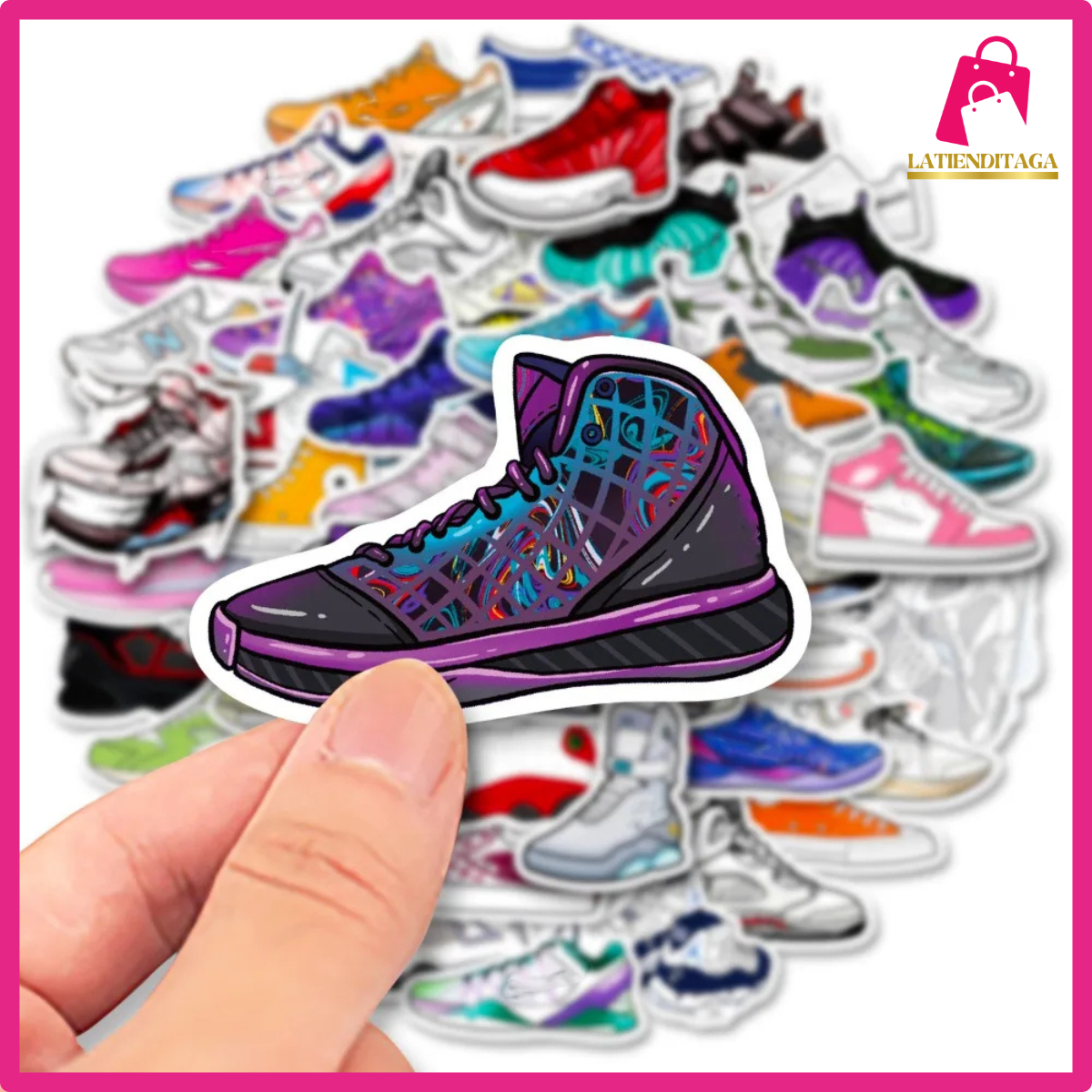 50 pegatinas de anime de Sneaker Culture: resistentes al agua para portátil, patineta y más