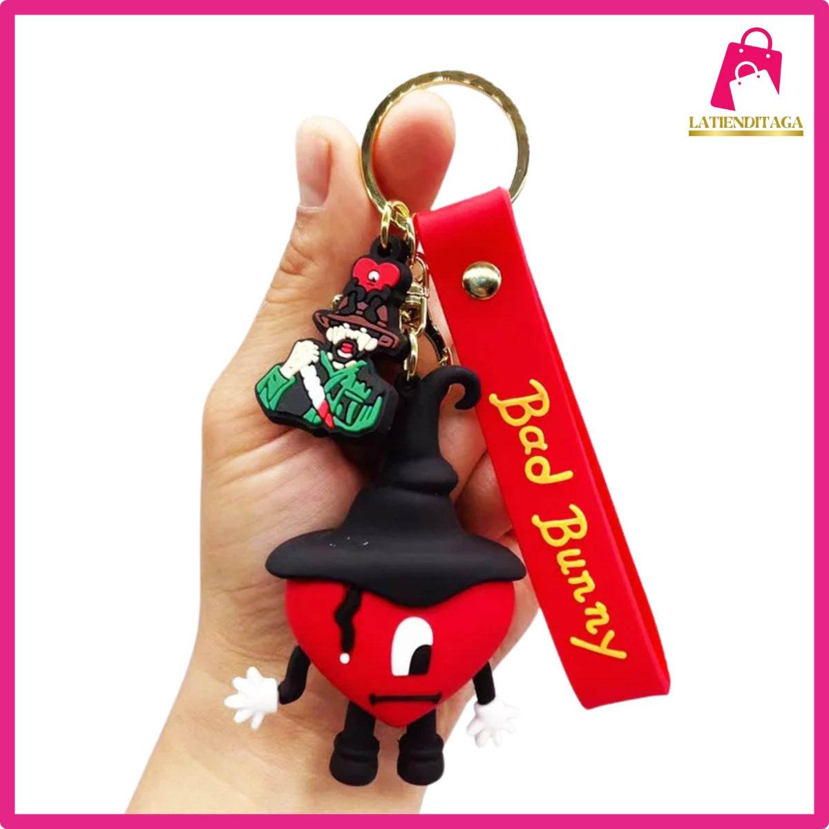 New B Bunny Keychain with Red Heart – Love Charm Key Ring Gift