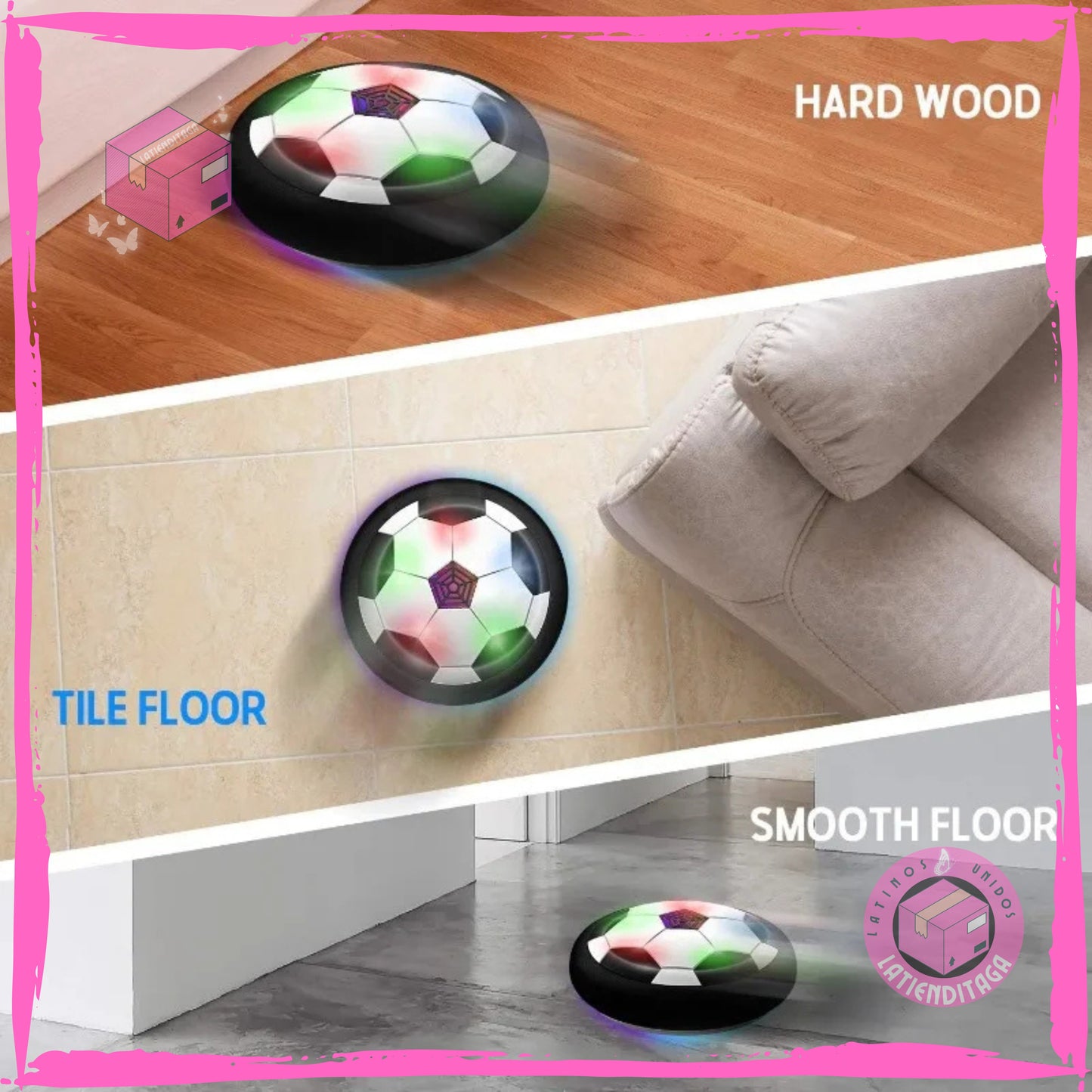 Balón de fútbol flotante con luz LED Air Power: juguete de espuma con parachoques, música, regalo para niños