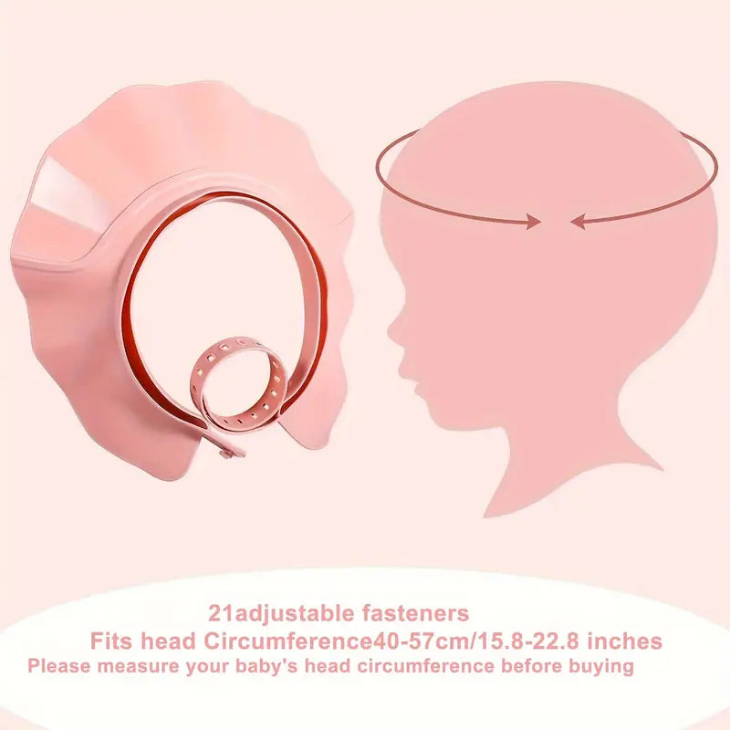 Youngsters' Adjustable Shower Cap with Eye Protection - Soft, Comfortable & Water-Resistant for Easy Hair Washing - Perfect for & Youngsters - Available in White, Pink, Blue, Shower Cap, Bathing Supplies, Bathroom Toys, TWO DADS