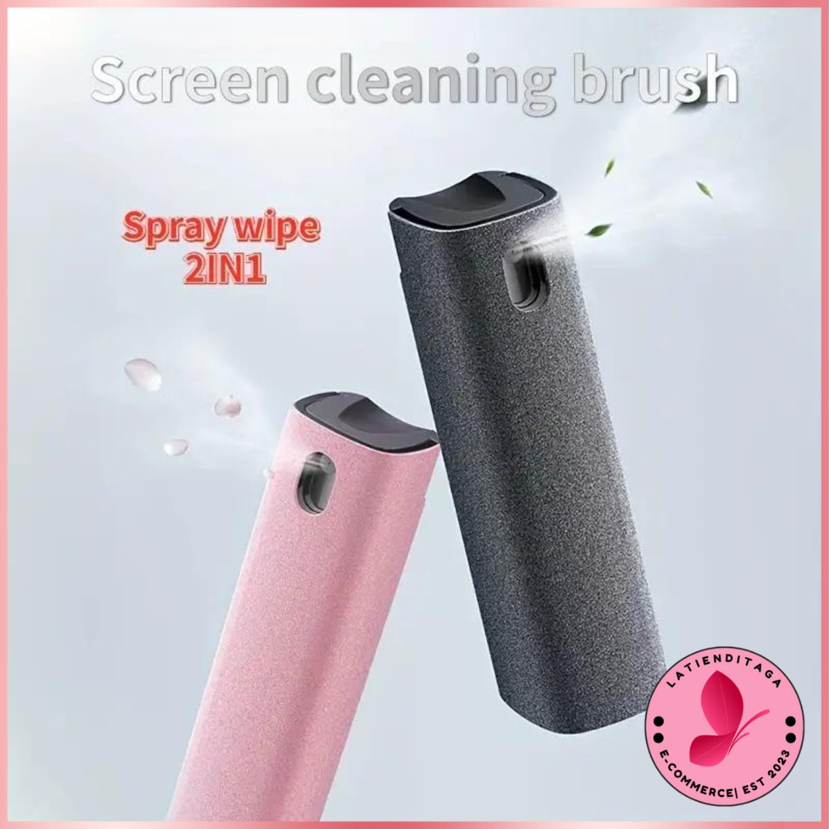 Kit de nettoyage d'écran 2 en 1 – Spray microfibre pour téléphones, tablettes et autres