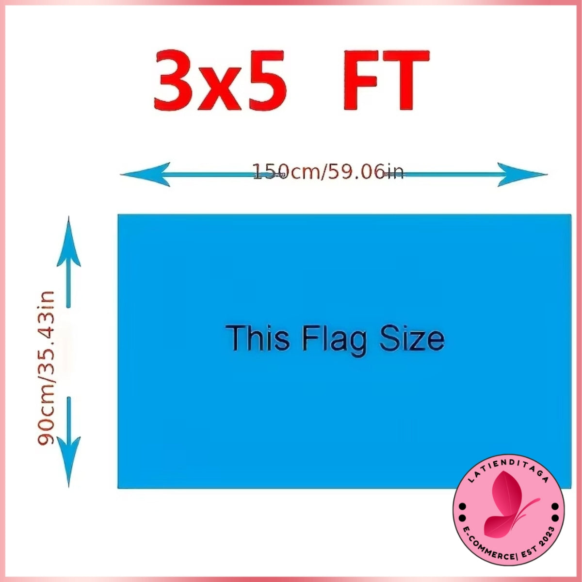 Tapiz de bandera estadounidense rosa hielo de 3 x 5 pulgadas: fondo duradero y fácil de colgar