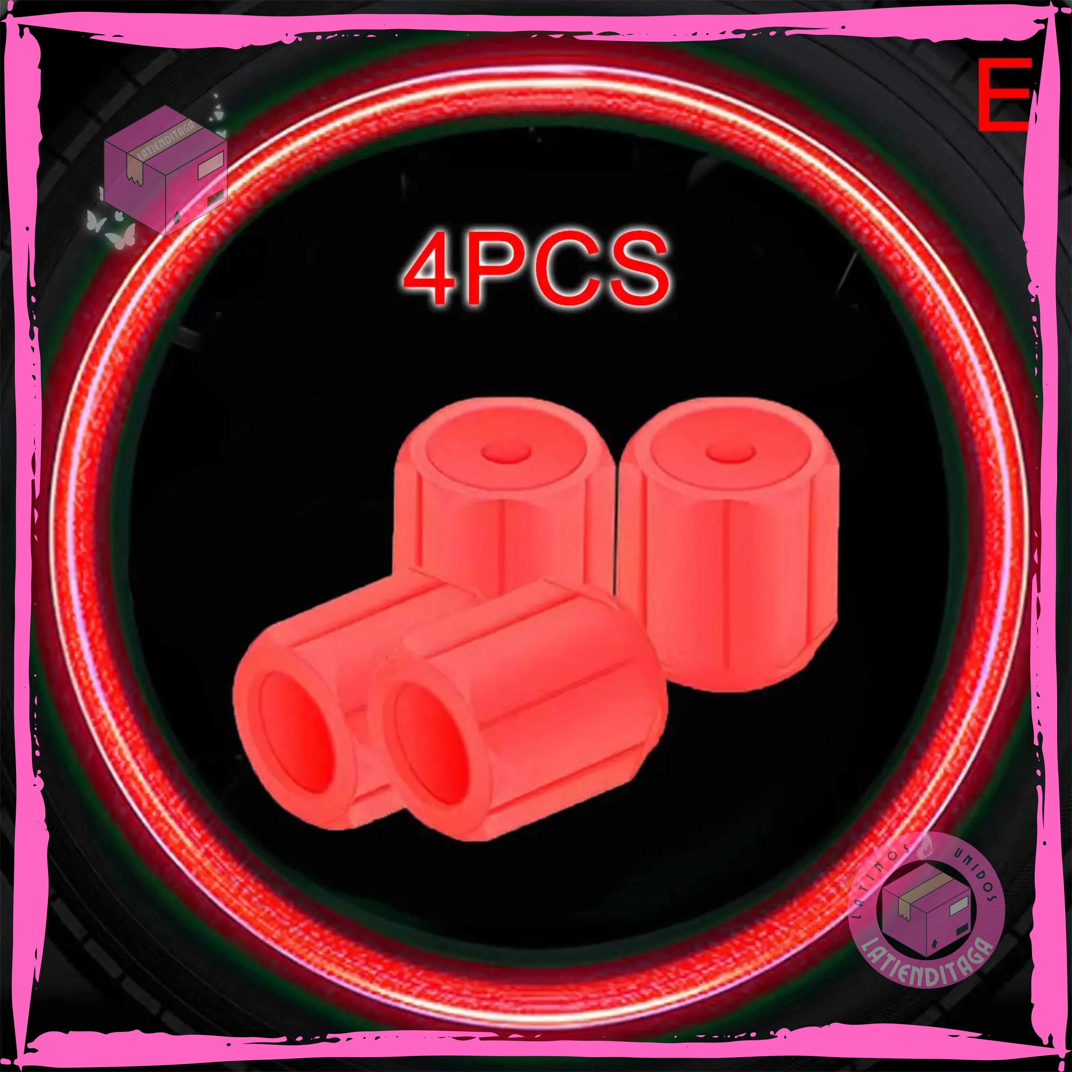 4Pcs Luminous Tire Valve Caps – Hexagonal, Night Glow for Car & Motorcycle