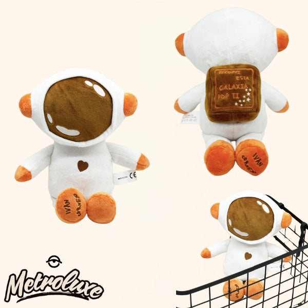 Ivan Plush Astronaut  White and Orange Color Scheme with Heart Detail and Orange