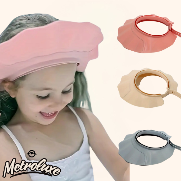 Bonnet de douche ajustable, souple et résistant à l'eau, idéal pour les tout-petits et les enfants