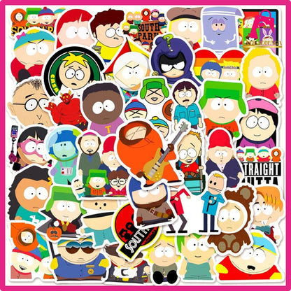 Random South Par* Stickers 50pcs - Cartoon Decoration Water Bottle Sticker
