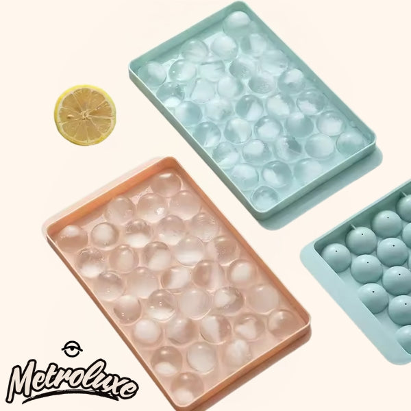 Ice Cube Trays for Cocktails – Multi-Compartment Ball-Shaped Mold, Plastic