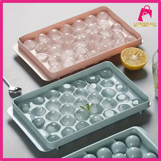 LATIENDITAGA Ice Cube Trays for Cocktail Freezers - Multi Compartment Ball Shaped Ice Mold Kitchen Plastic