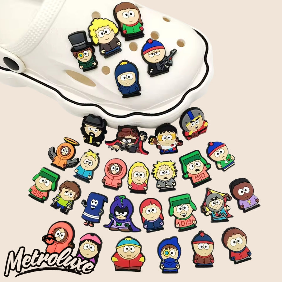 30PCS South Park Anime Croc Charms – Waterproof Cartoon Shoe Accessories Set