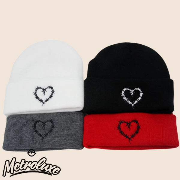 Karol G Winter Knit Beanie with Heart Design – Premium Unisex Cold-Weather Hat