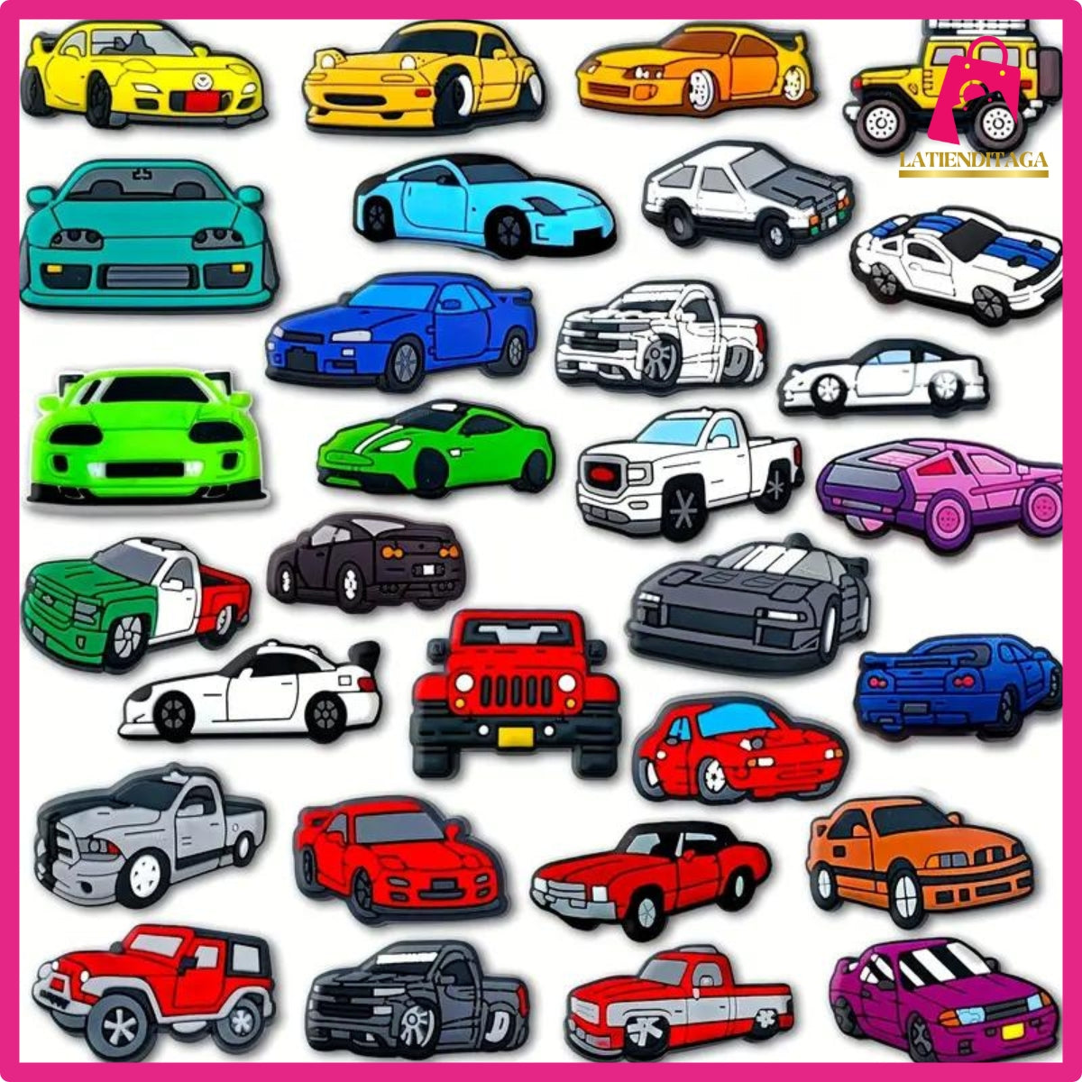 Rev up Your Style: 40 Pcs Crocs with Random Car Charms for Footwear and Comfort