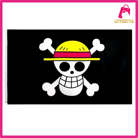 LATIENDITAGA - One Piece Luffy's Straw Hat Pirate Flag Used For Bedroom Living Room Decoration