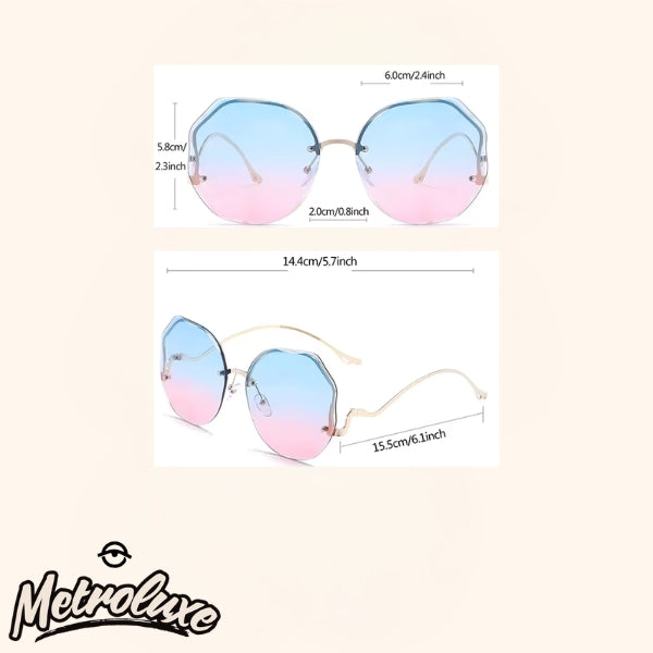 Women’s Vintage Metal Sunglasses – UV400, Oversized Square & Round Styles