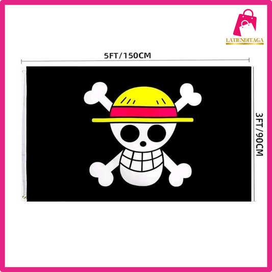 LATIENDITAGA - One Piece Luffy's Straw Hat Pirate Flag Used For Bedroom Living Room Decoration