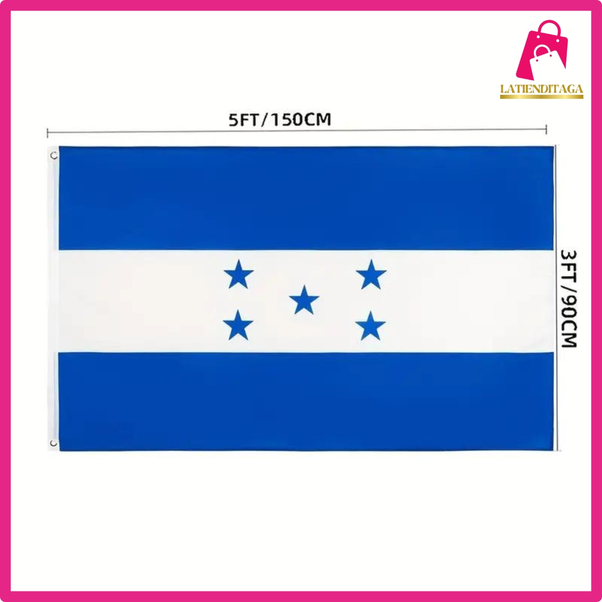 LATIENDITAGA - Honduras Flag Outdoor 3X5 Flag Banner Durable Fade Proof Indoor Yard Decor6
