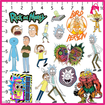 50 Pcs Ric* and Mort* Sticker Pack Die Cut Vinyl Large Deluxe Stickers Variety Pack - Laptop, Water Bottle, Scrapbooking, Tablet, Skateboard, Indoor/Outdoor