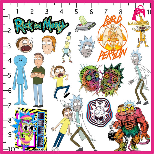 50 Pcs Ric* and Mort* Sticker Pack Die Cut Vinyl Large Deluxe Stickers Variety Pack - Laptop, Water Bottle, Scrapbooking, Tablet, Skateboard, Indoor/Outdoor