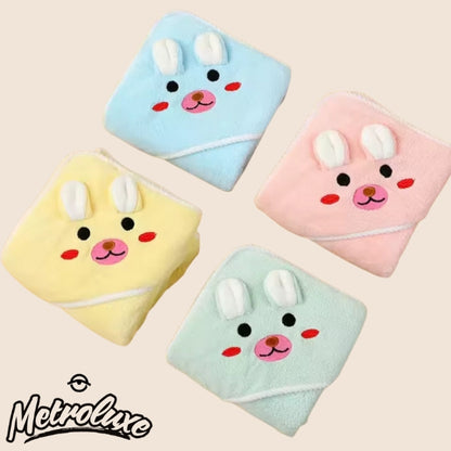 Soft Baby Swaddle Blanket – Cartoon Animal Design, Ages 0–3 Years