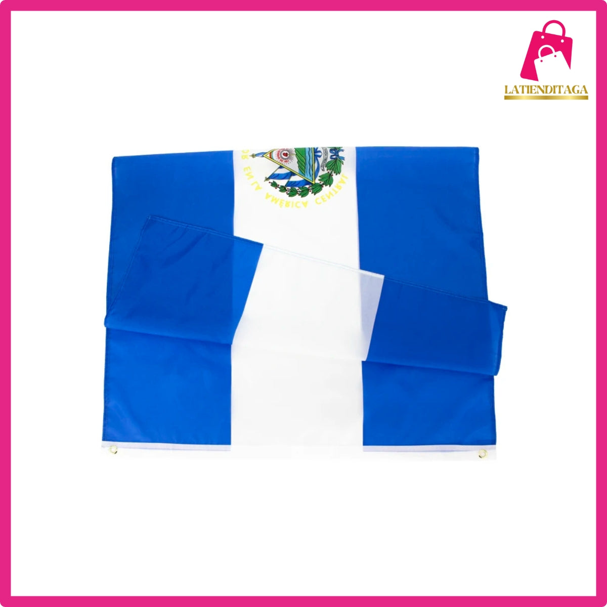 LATIENDITAGA - 3x5 Ft El Salvador Flag - Salvadoran National Flags Polyester