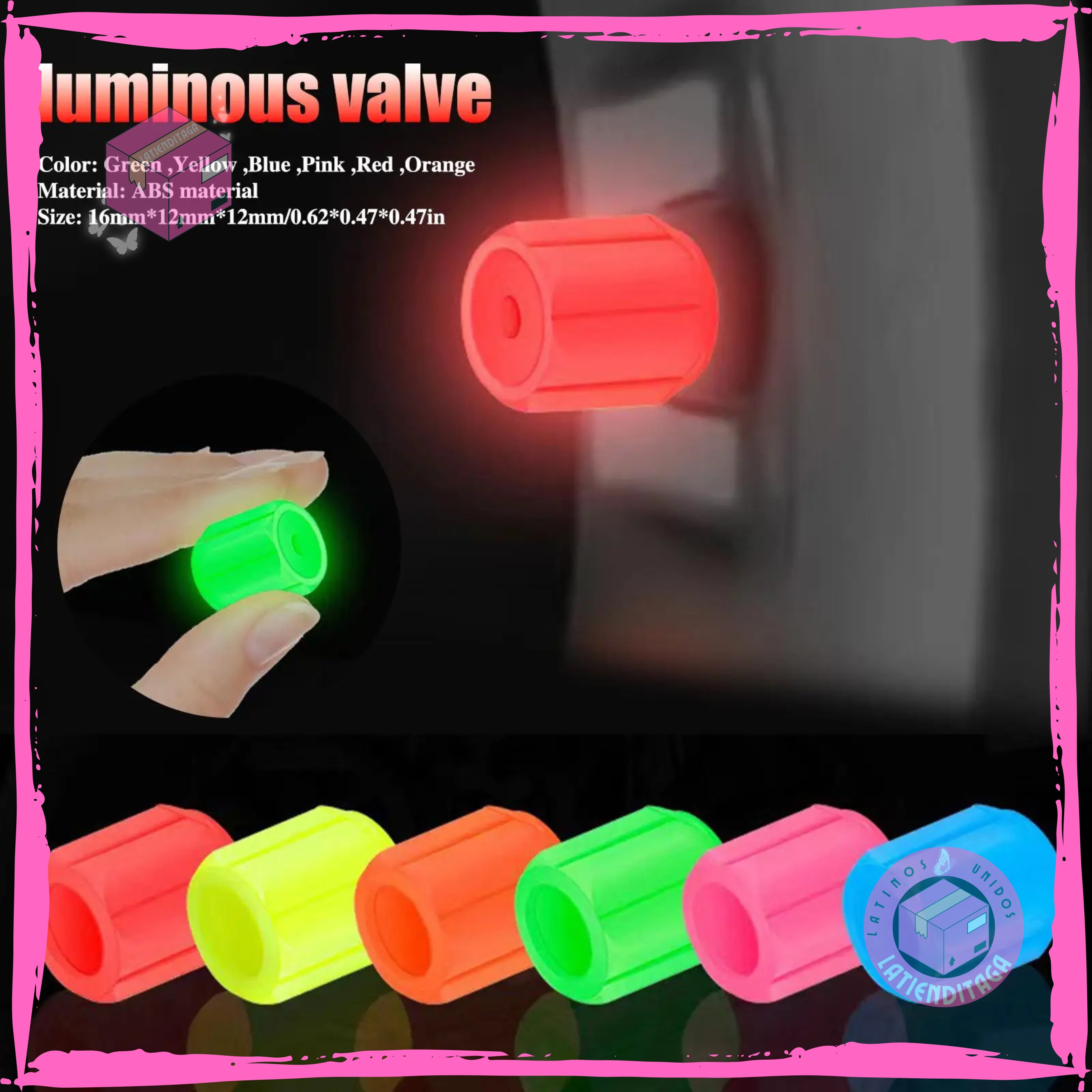 4Pcs Luminous Tire Valve Caps – Hexagonal, Night Glow for Car & Motorcycle