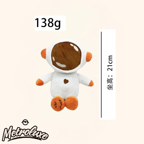 Ivan Plush Astronaut  White and Orange Color Scheme with Heart Detail and Orange