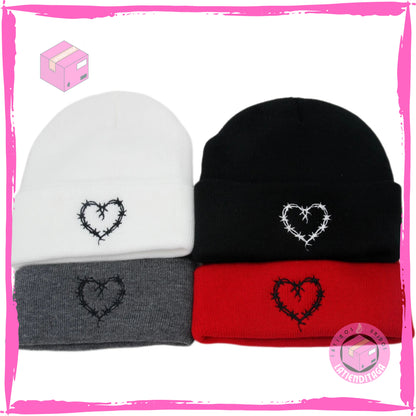 LATIENDITAGA - Karol G Heart Knitted Hat for Men and Women - Winter Ski Cap