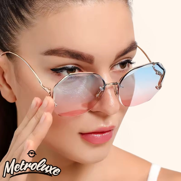 Lunettes de soleil vintage en métal pour femme – UV400, modèles surdimensionnés carrés et ronds