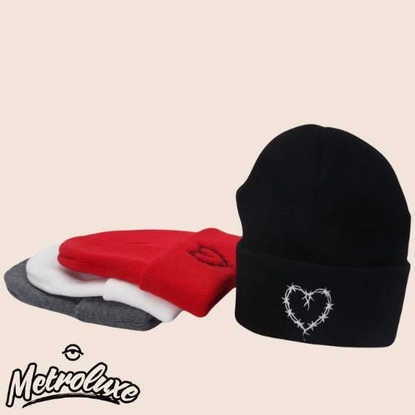 Karol G Winter Knit Beanie with Heart Design – Premium Unisex Cold-Weather Hat