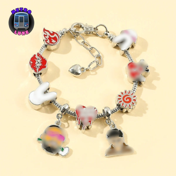 Ba-d Bunn-y Charms for Bracelets Snake Chain Bangles For Women Hip Hop Singer Gift Fashion Accessories