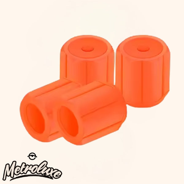 Lot de 4 bouchons de valve de pneu lumineux – hexagonaux, lumineux la nuit pour voiture et moto