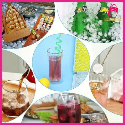 LATIENDITAGA Ice Cube Trays for Cocktail Freezers - Multi Compartment Ball Shaped Ice Mold Kitchen Plastic