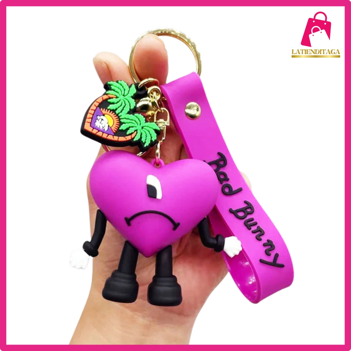 New B Bunny Keychain with Red Heart – Love Charm Key Ring Gift