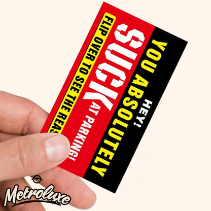 (Pack of 100) Funny Bad Parking Cards – 'You Parked Like An Idiot' Prank