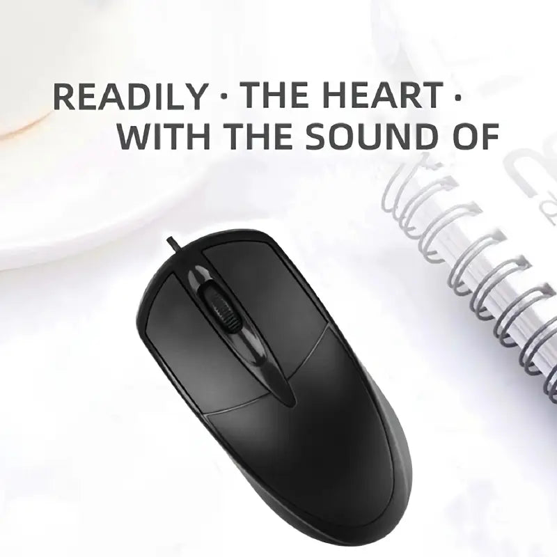 Ambidextrous USB Optical Mouse 1200DPI – PC, Laptop, No Battery Needed
