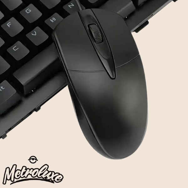 Ambidextrous USB Optical Mouse 1200DPI Wired for PC & Laptop – Black Compact