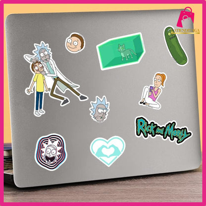 50 Pcs Ric* and Mort* Sticker Pack Die Cut Vinyl Large Deluxe Stickers Variety Pack - Laptop, Water Bottle, Scrapbooking, Tablet, Skateboard, Indoor/Outdoor