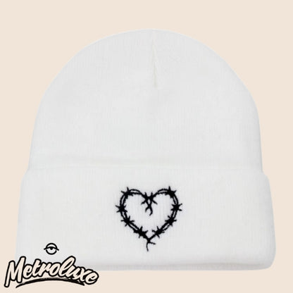Karol G Winter Knit Beanie with Heart Design – Premium Unisex Cold-Weather Hat