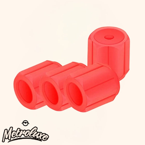 Lot de 4 bouchons de valve de pneu lumineux – hexagonaux, lumineux la nuit pour voiture et moto