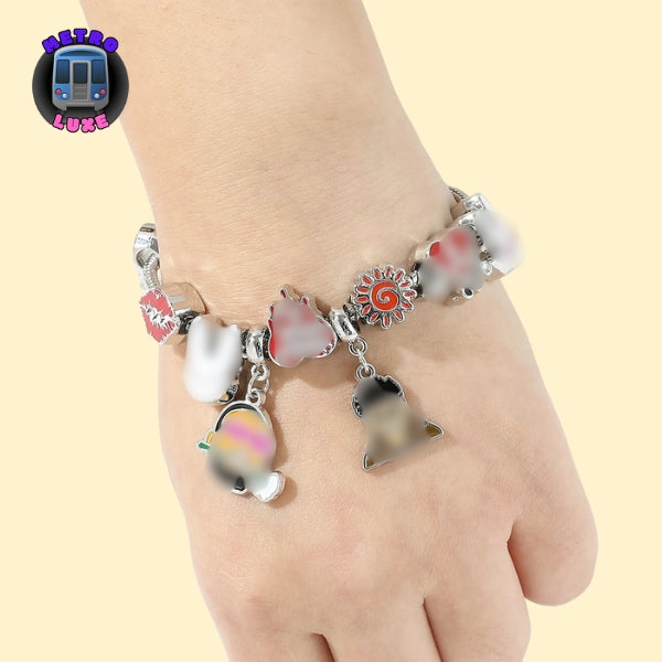 Ba-d Bunn-y Charms for Bracelets Snake Chain Bangles For Women Hip Hop Singer Gift Fashion Accessories