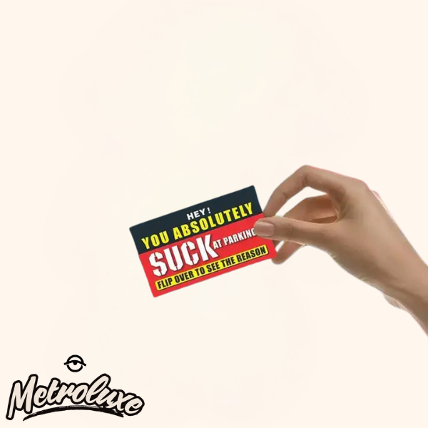 (Pack of 100) Funny Bad Parking Cards – 'You Parked Like An Idiot' Prank